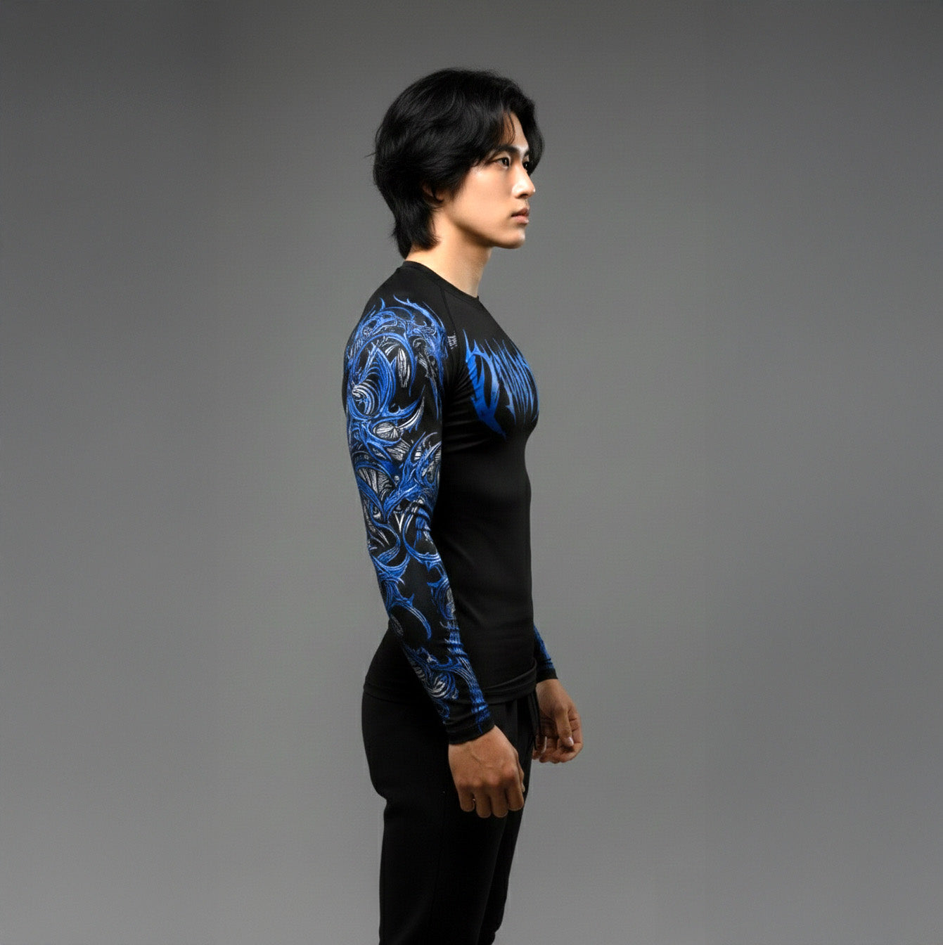 Korean Style Slim Fit Cyber Sigilism shirt - Long sleeve compression shirt
