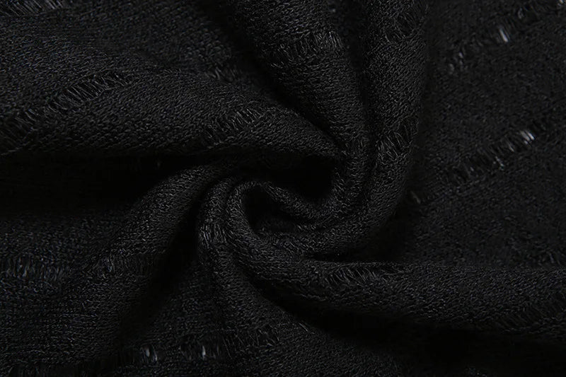 Goth Dark Solid High Waist Pants/ Holes See Through Trousers (Victorious HoloEdge)