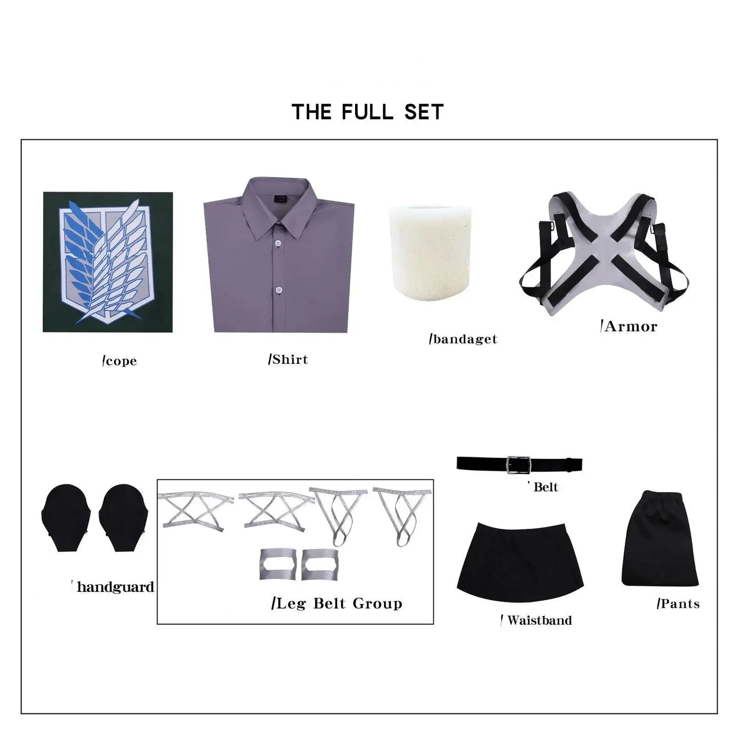 Anime Attack on Titan Cosplay Mikasa, Levi, Scouts Cosplay