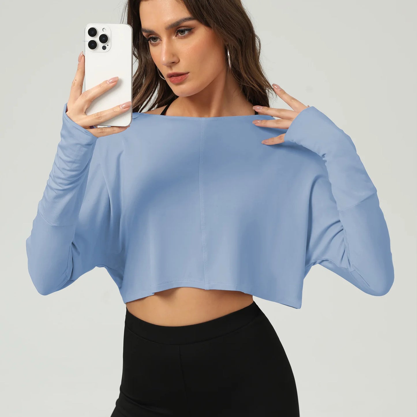 Yoga Shirts Women Long Sleeve Hollow Out Backless Crop Top (Victorious NeuraFit)
