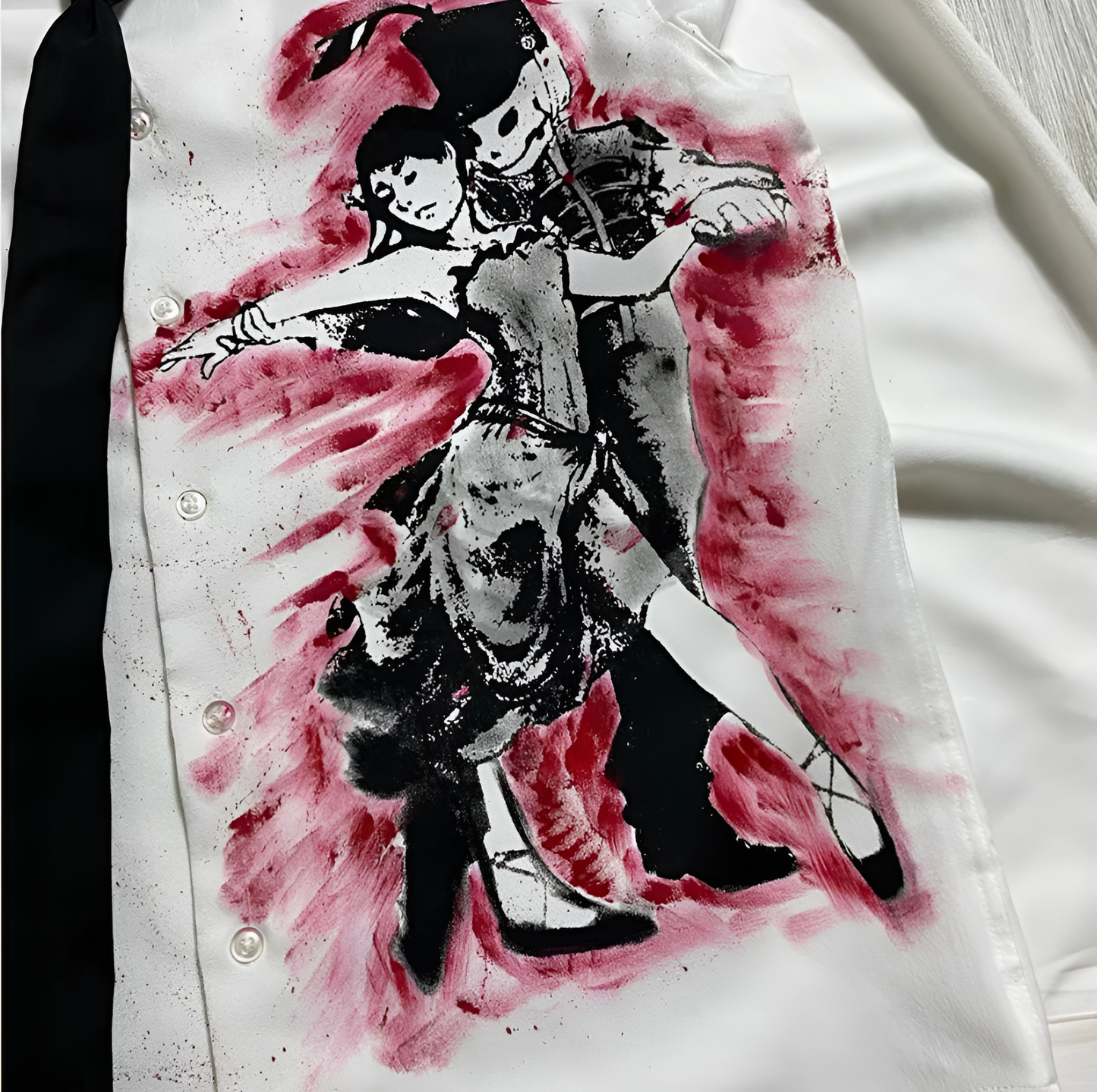 Gothic Punk Romance Couple Dancing Graphic Long Sleeved Shirt