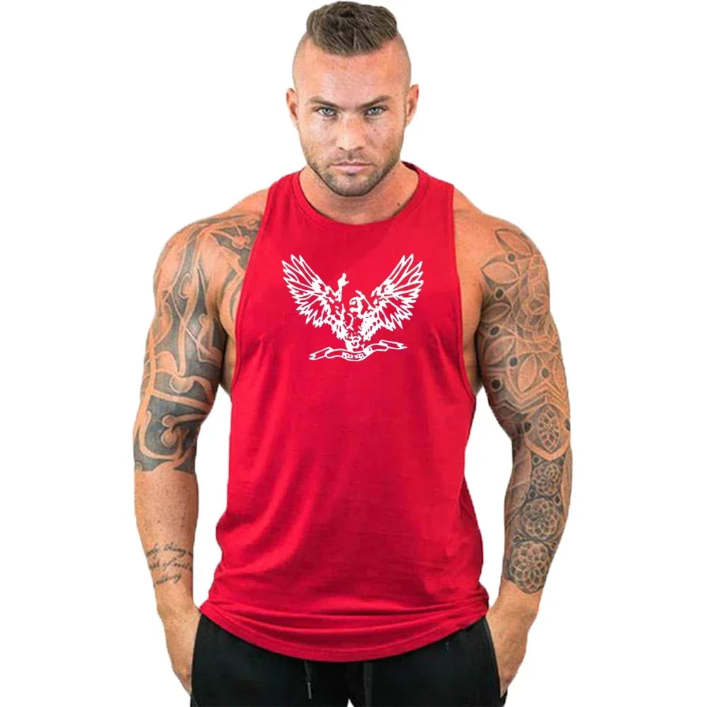 Workout Gym Tank Top /Mens Muscle Sleeveless Sportswear Shirt / Bodybuilding