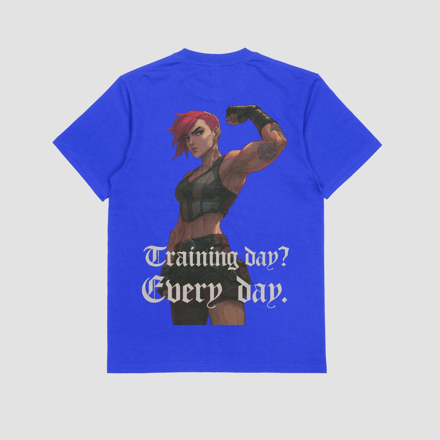 Blue / M Vi "training day" Gym T-shirt (Oversize)