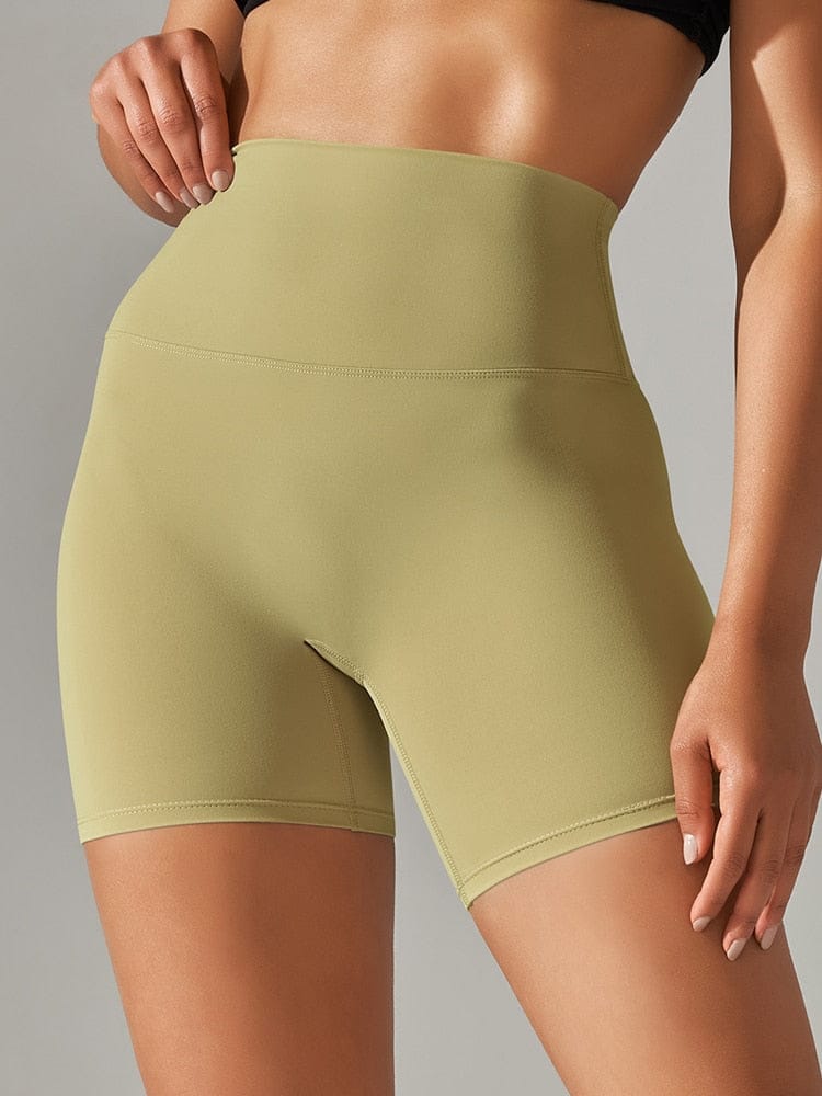 Dark Yellow / XS Ride Biker Shorts Medium-Height/ Women's Training Shorts/ Women's Yoga Shorts (Ellie Survivor)