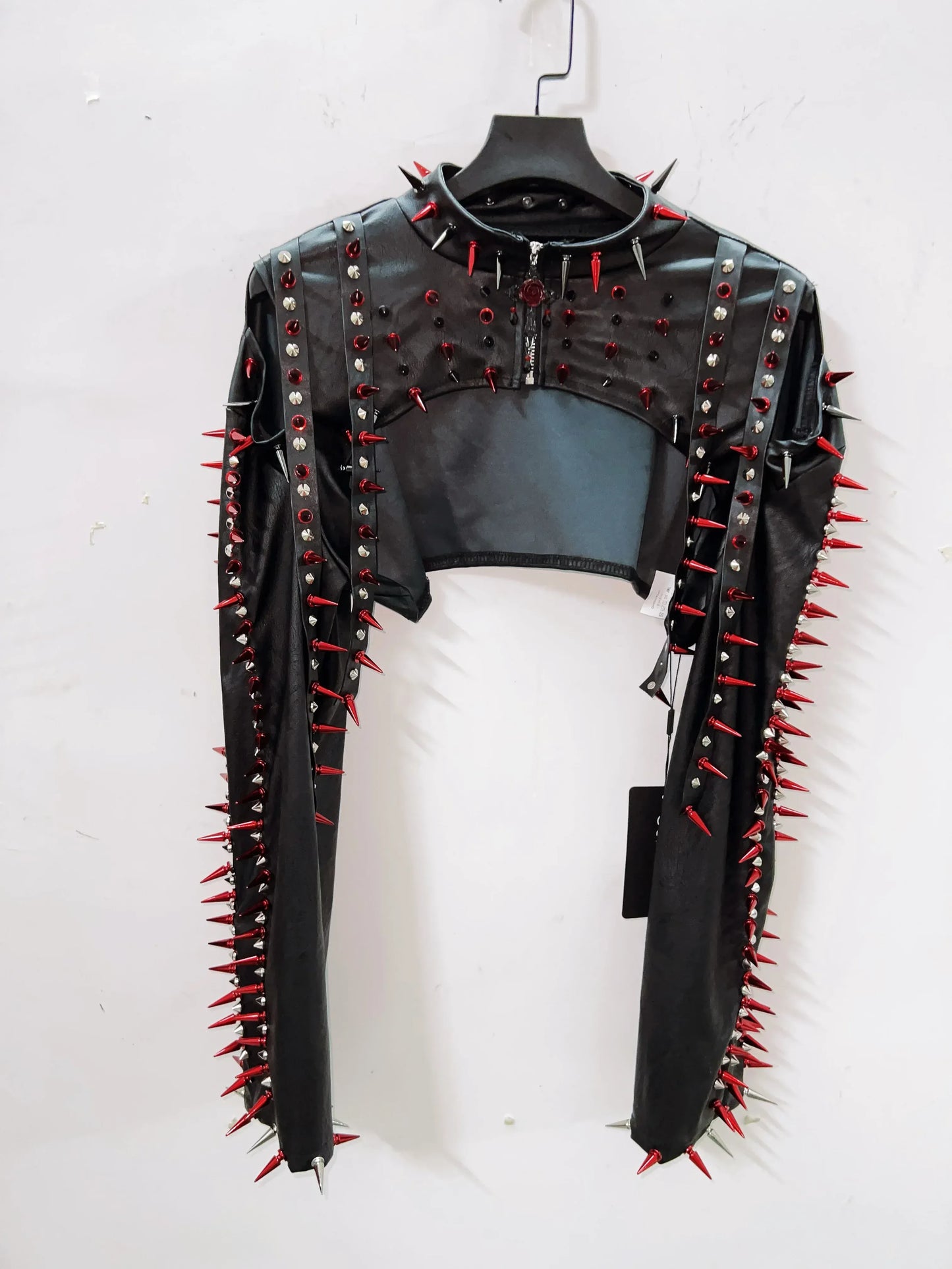 Jacket / L Gothic Full Outfit clothes / Red Spikes and Black set
