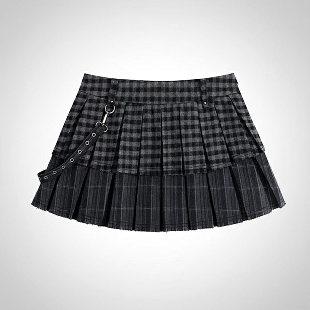 Kpop Idol Plaid Tweed Mini Skirt