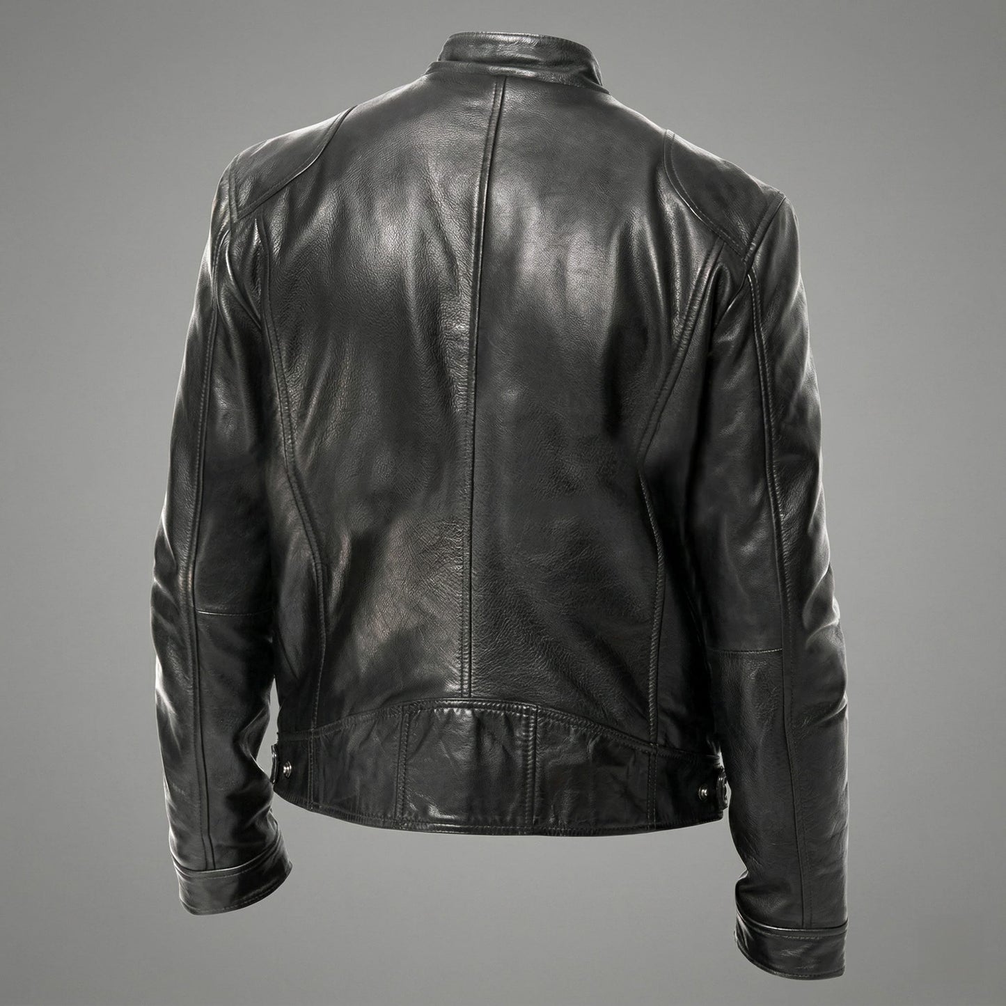 Vegan Leather Jacket Maroon/Brown/Black