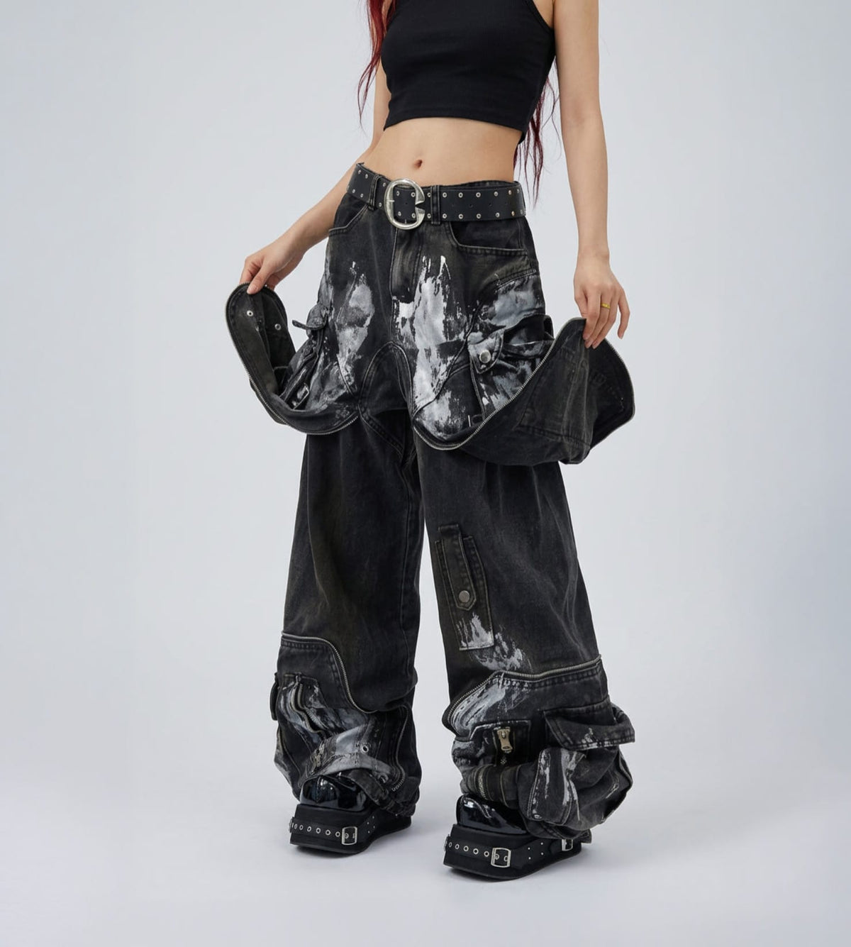 1 / XL Oversized Retro Pocket Folding Jeans