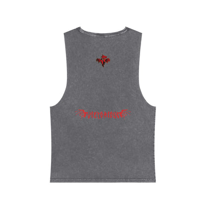 Stylish Anime-Inspired Stonewash Tank Top - Chainsaw Man Denji Love & Loyalty