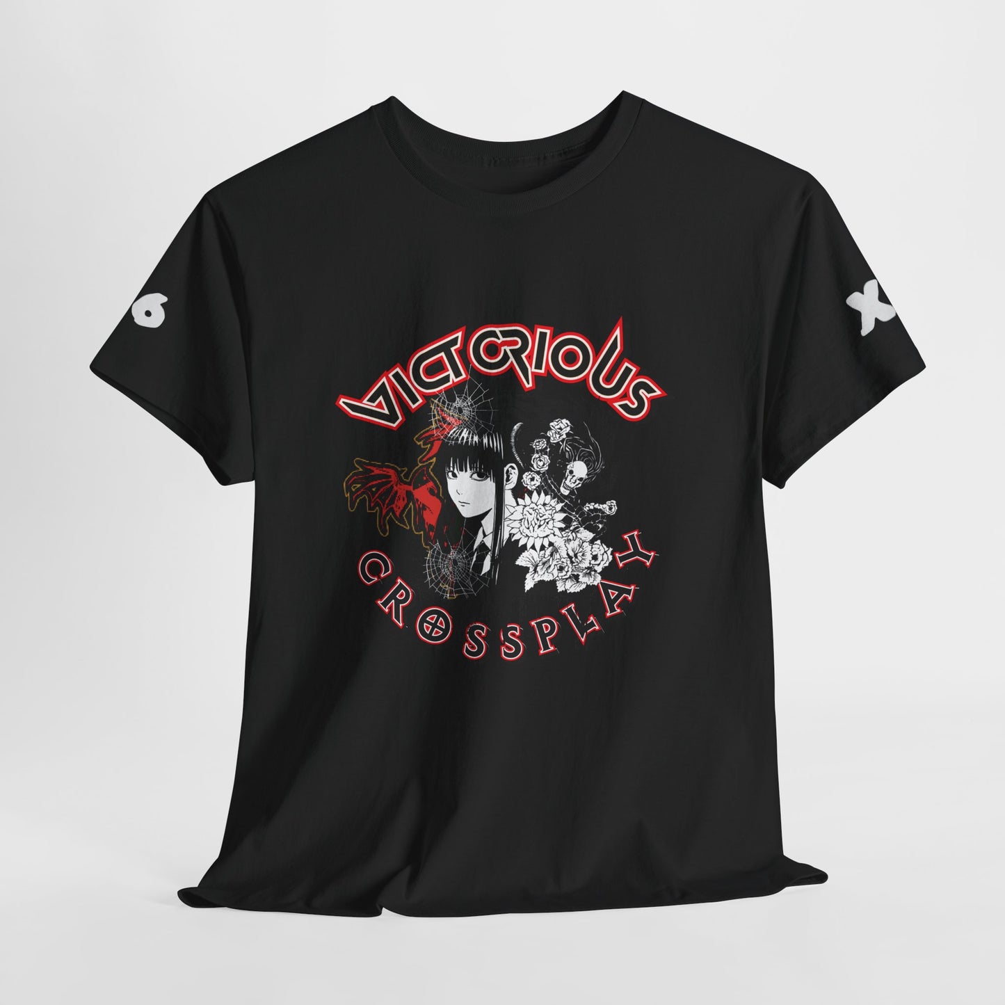 Victorious Crossplay Graphic Tee — Gothic Anime Japan Bat Design