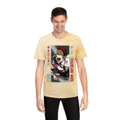 Unisex Anime Color Blast T-Shirt | Chainsaw Man | Denji Awakening