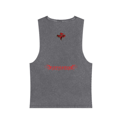 Unisex Anime Stonewash Tank Top - Anime Chainsaw Man Denji Awakening