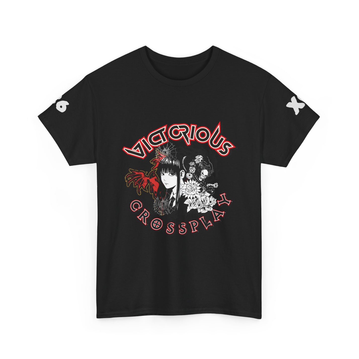 Victorious Crossplay Graphic Tee — Gothic Anime Japan Bat Design