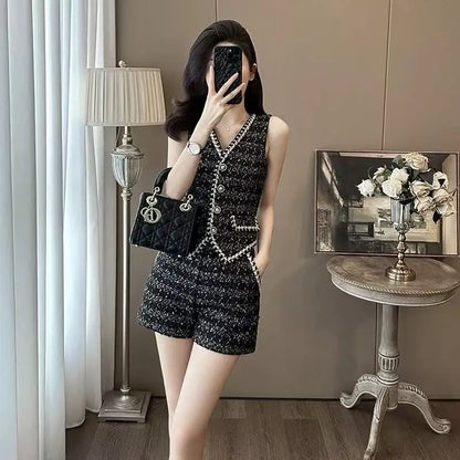 2025 new in matching sets Fashion 2 pieces set for woman tank Tops + Shorts two piece outfits woman pant sets ensemble femme