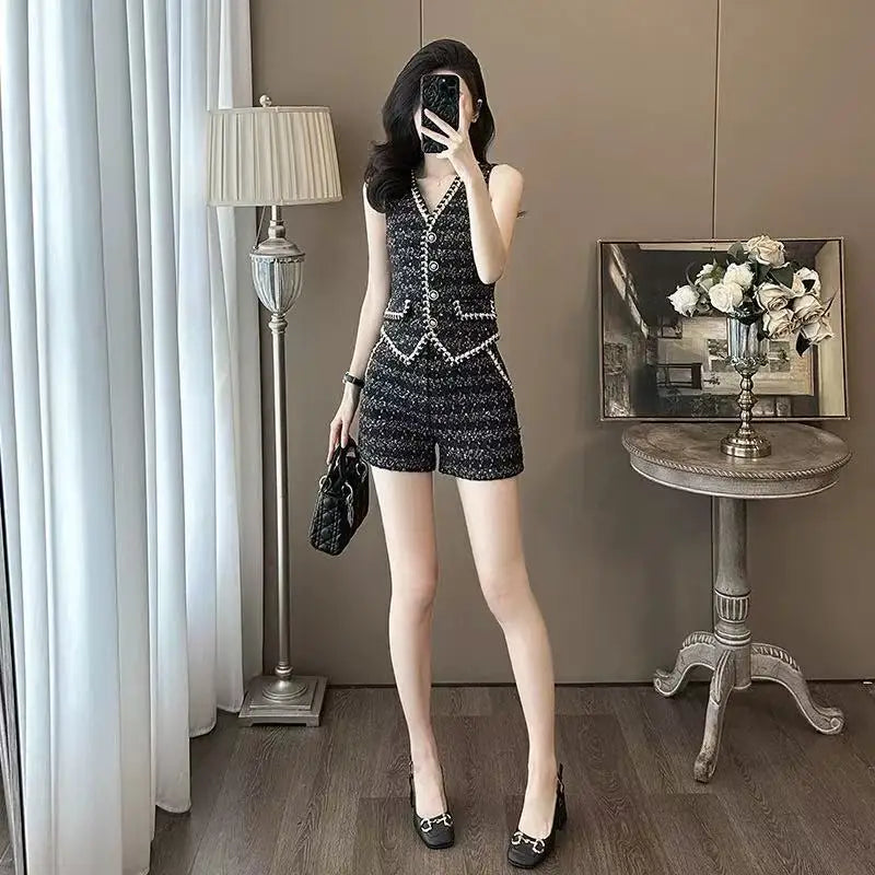 2025 new in matching sets Fashion 2 pieces set for woman tank Tops + Shorts two piece outfits woman pant sets ensemble femme