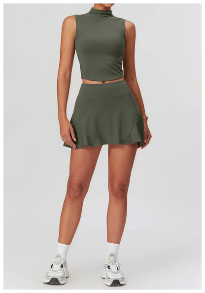 2PCS Fitness Skirt & Bra for Yoga & Fitness - Victorious Shieldmaiden Grace Set