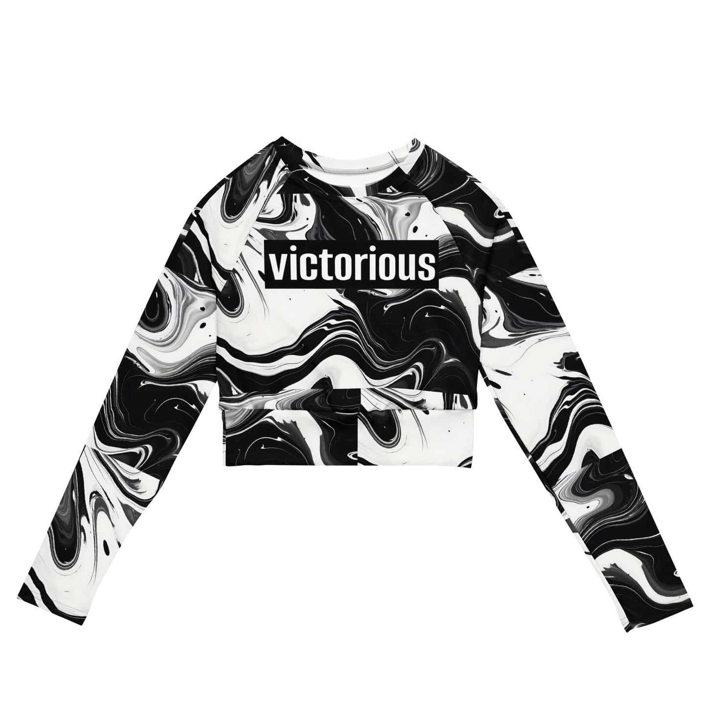 2XS Victorious Monochrome Motion Recycled long-sleeve crop top