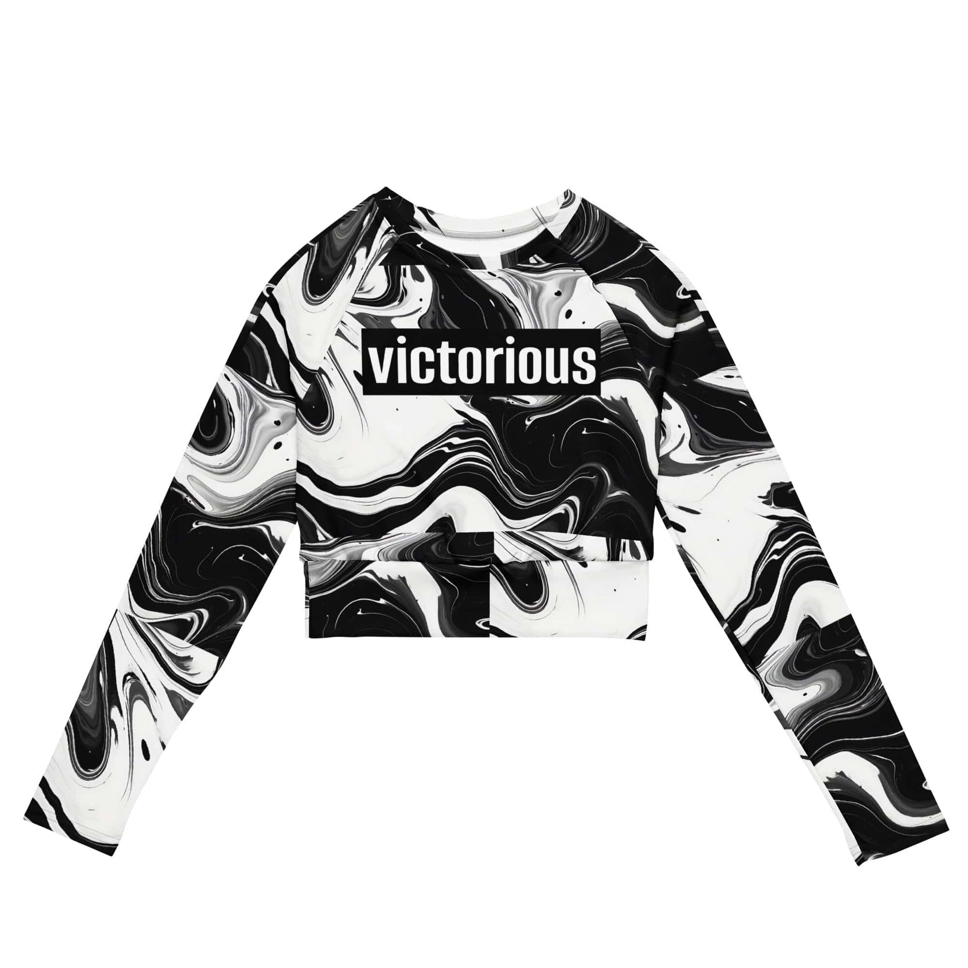 2XS Victorious Monochrome Motion Recycled long-sleeve crop top