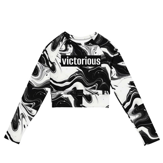 2XS Victorious Monochrome Motion Recycled long-sleeve crop top