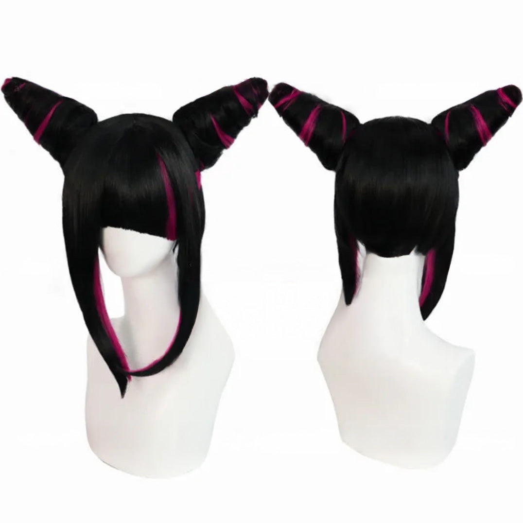 Han Juri Cosplay Wig /Black Rose Red Wig Cosplay / Street Fighter Cosplay