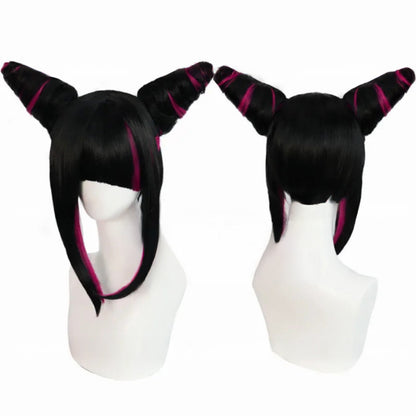 Han Juri Cosplay Wig /Black Rose Red Wig Cosplay / Street Fighter Cosplay