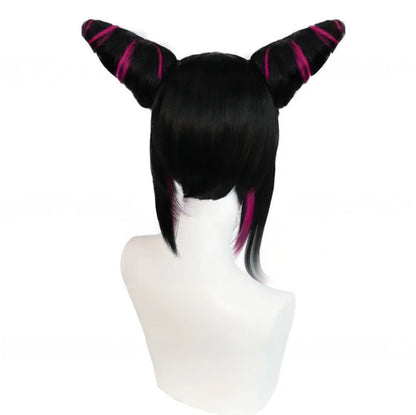 Han Juri Cosplay Wig /Black Rose Red Wig Cosplay / Street Fighter Cosplay