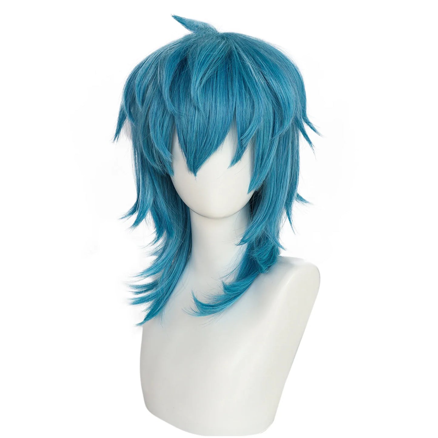 Synthetic Medium Length Wig/ Straight Blue Sally Face Cosplay