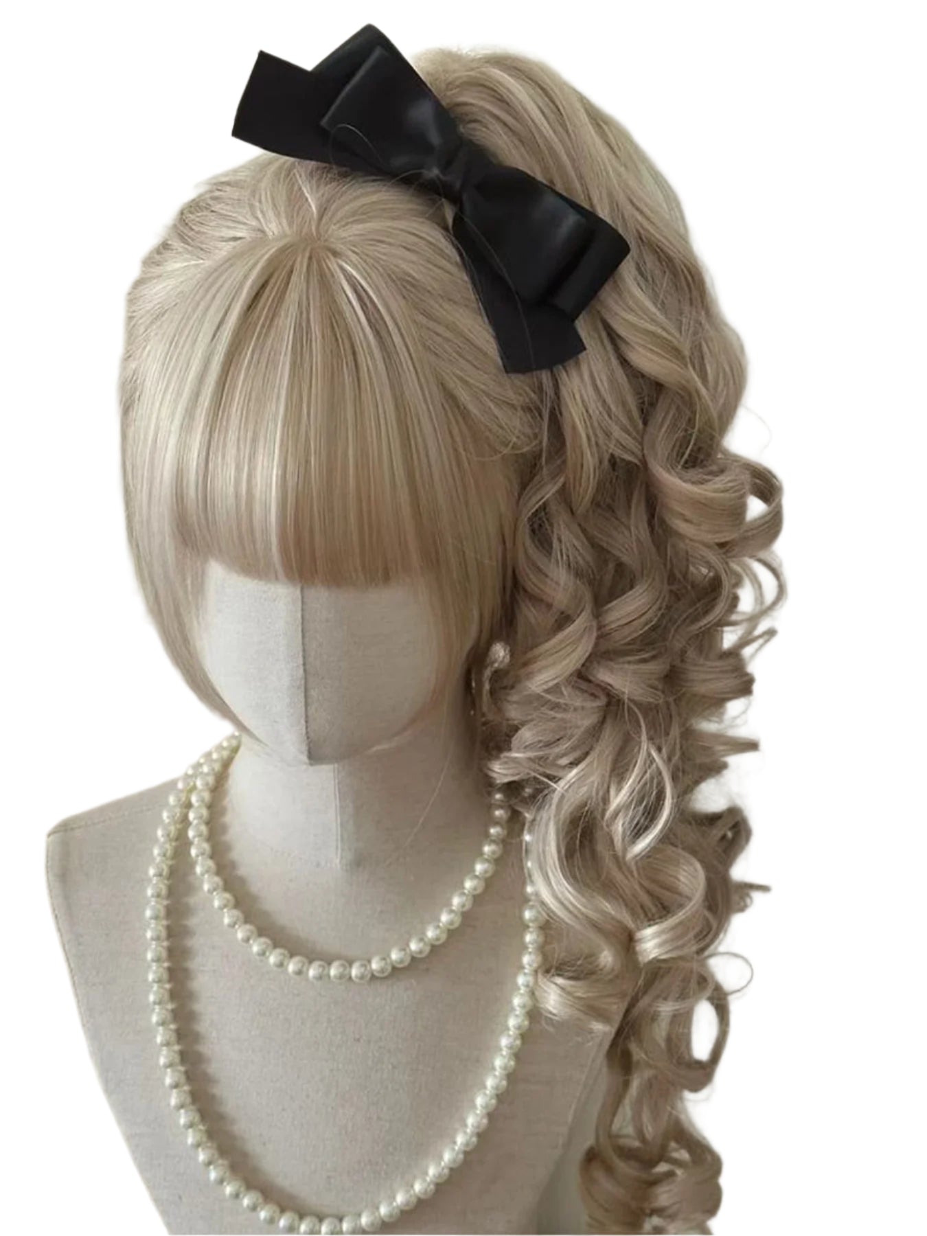 Synthetic Princess Cut Double ponytail Lolita Wig with Bangs /Ombre Blonde brown White gray Cosplay/ Harajuku wig