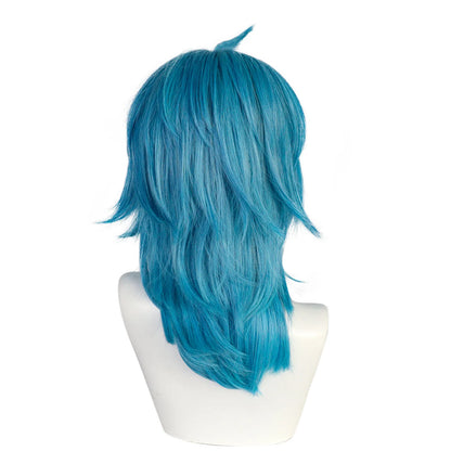 Synthetic Medium Length Wig/ Straight Blue Sally Face Cosplay