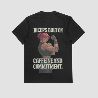 Vi "Biceps, Caffeine, & Commitment" Gym T-shirt (Oversized)