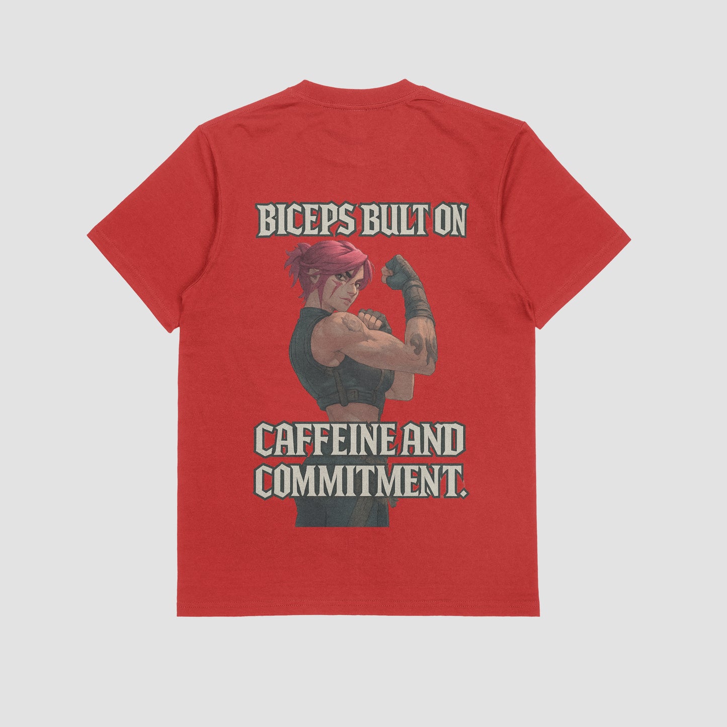 Vi "Biceps, Caffeine, & Commitment" Gym T-shirt (Oversized)