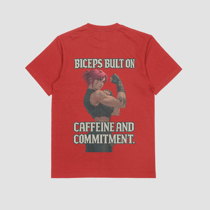 Vi "Biceps, Caffeine, & Commitment" Gym T-shirt (Oversized)