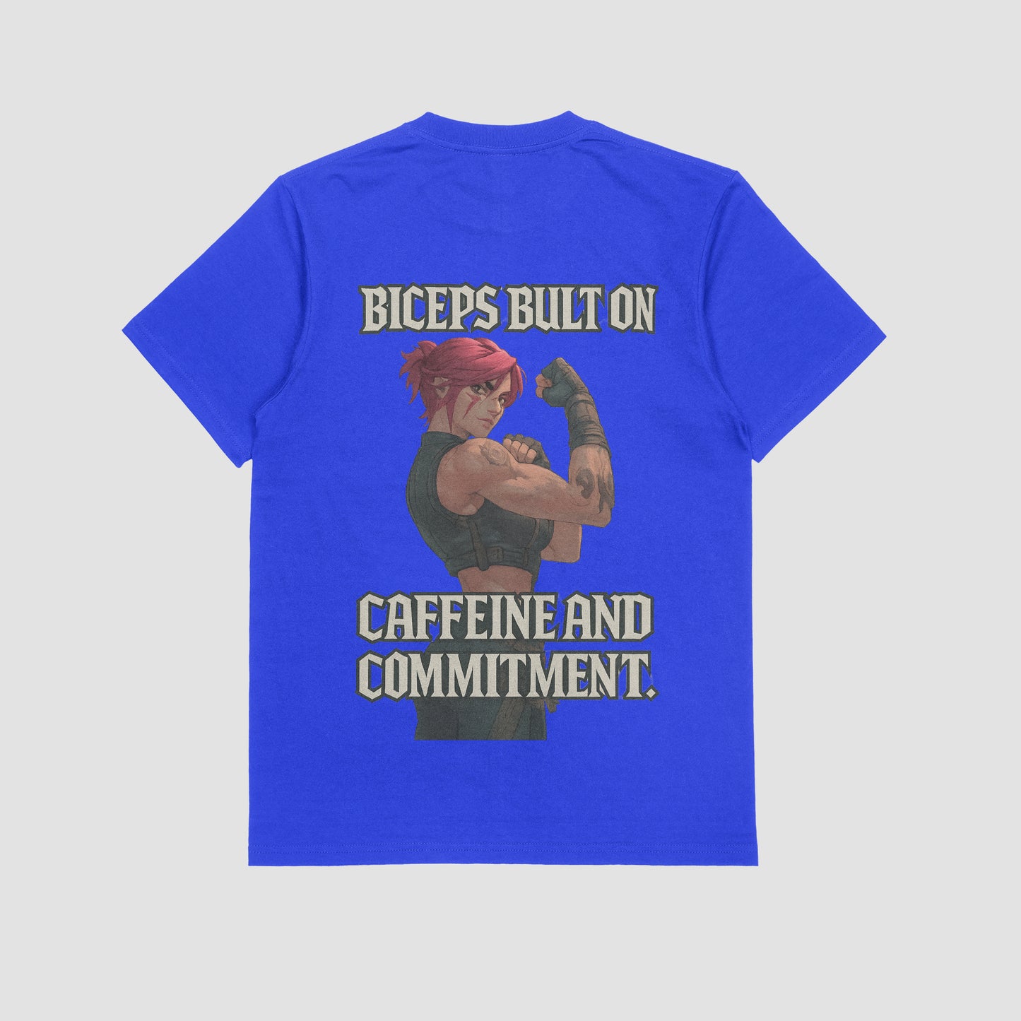 Vi "Biceps, Caffeine, & Commitment" Gym T-shirt (Oversized)
