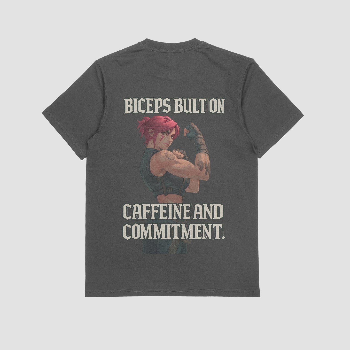 Vi "Biceps, Caffeine, & Commitment" Gym T-shirt (Oversized)