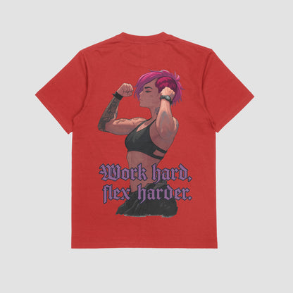 Vi "Work Hard, Flex Harder" Gym T-shirt (Oversized)