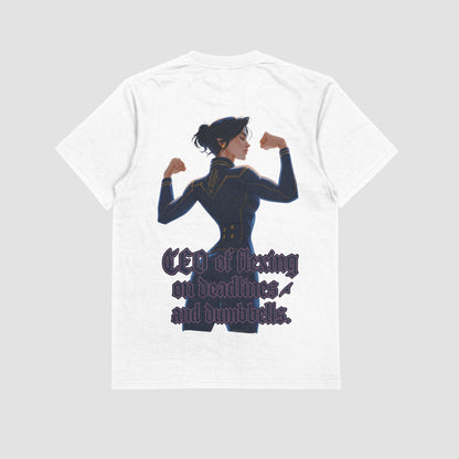 Caitlyn "CEO of Flexing on Deadlines, and Dumbbells" Gym T-shirt (Oversized)