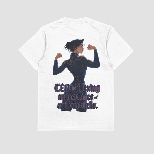 Caitlyn "CEO of Flexing on Deadlines, and Dumbbells" Gym T-shirt (Oversized)