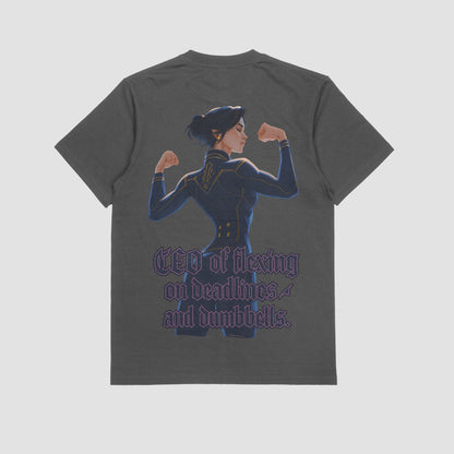 Caitlyn "CEO of Flexing on Deadlines, and Dumbbells" Gym T-shirt (Oversized)