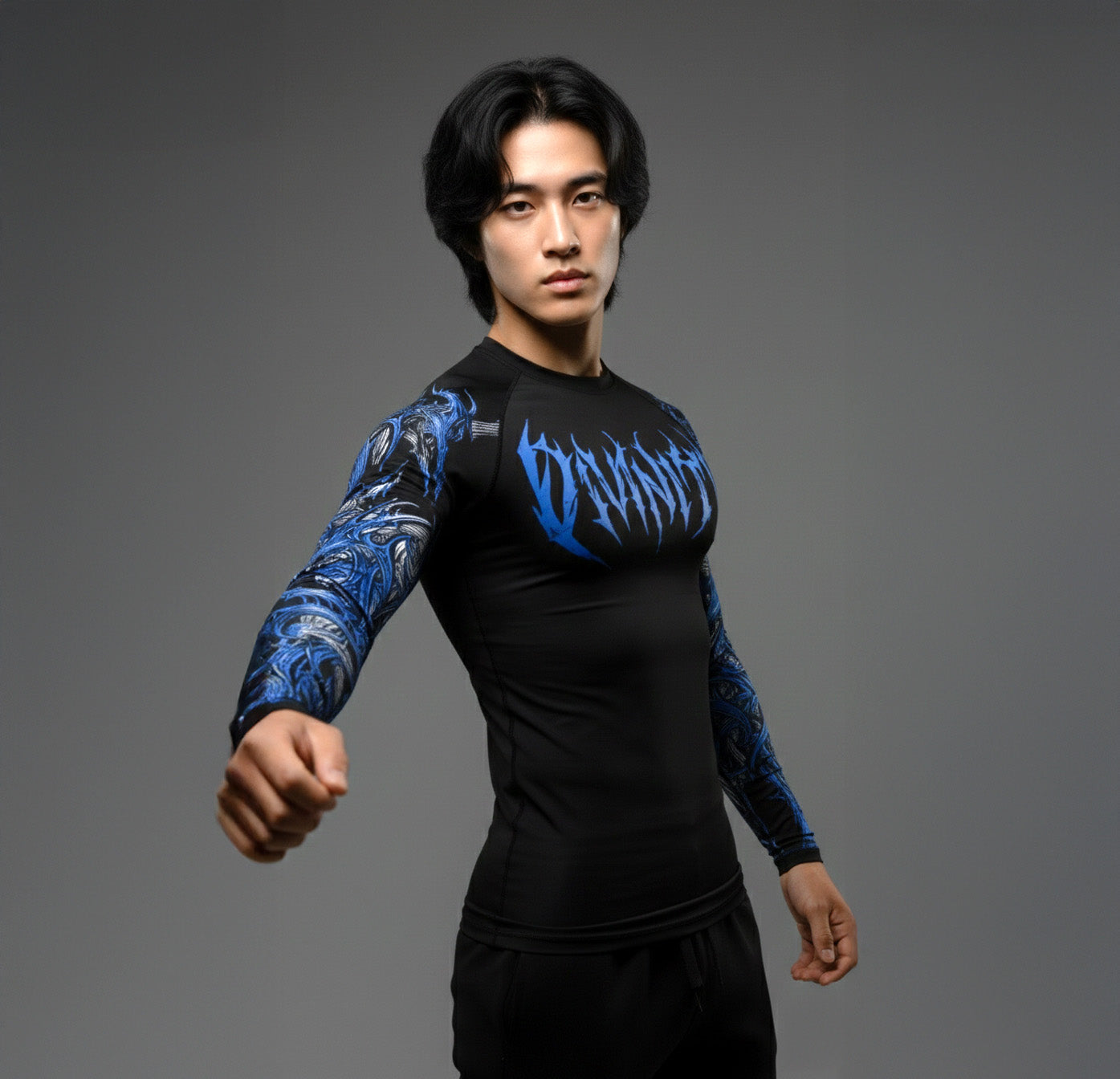 Korean Style Slim Fit Cyber Sigilism shirt - Long sleeve compression shirt