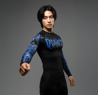 Korean Style Slim Fit Cyber Sigilism shirt - Long sleeve compression shirt