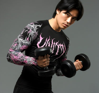 Korean Style Slim Fit Cyber Sigilism shirt - Long sleeve compression shirt