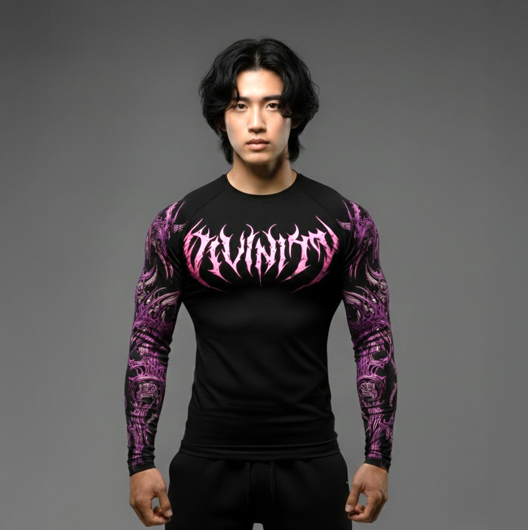 Korean Style Slim Fit Cyber Sigilism shirt - Long sleeve compression shirt