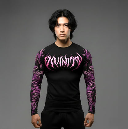 Korean Style Slim Fit Cyber Sigilism shirt - Long sleeve compression shirt