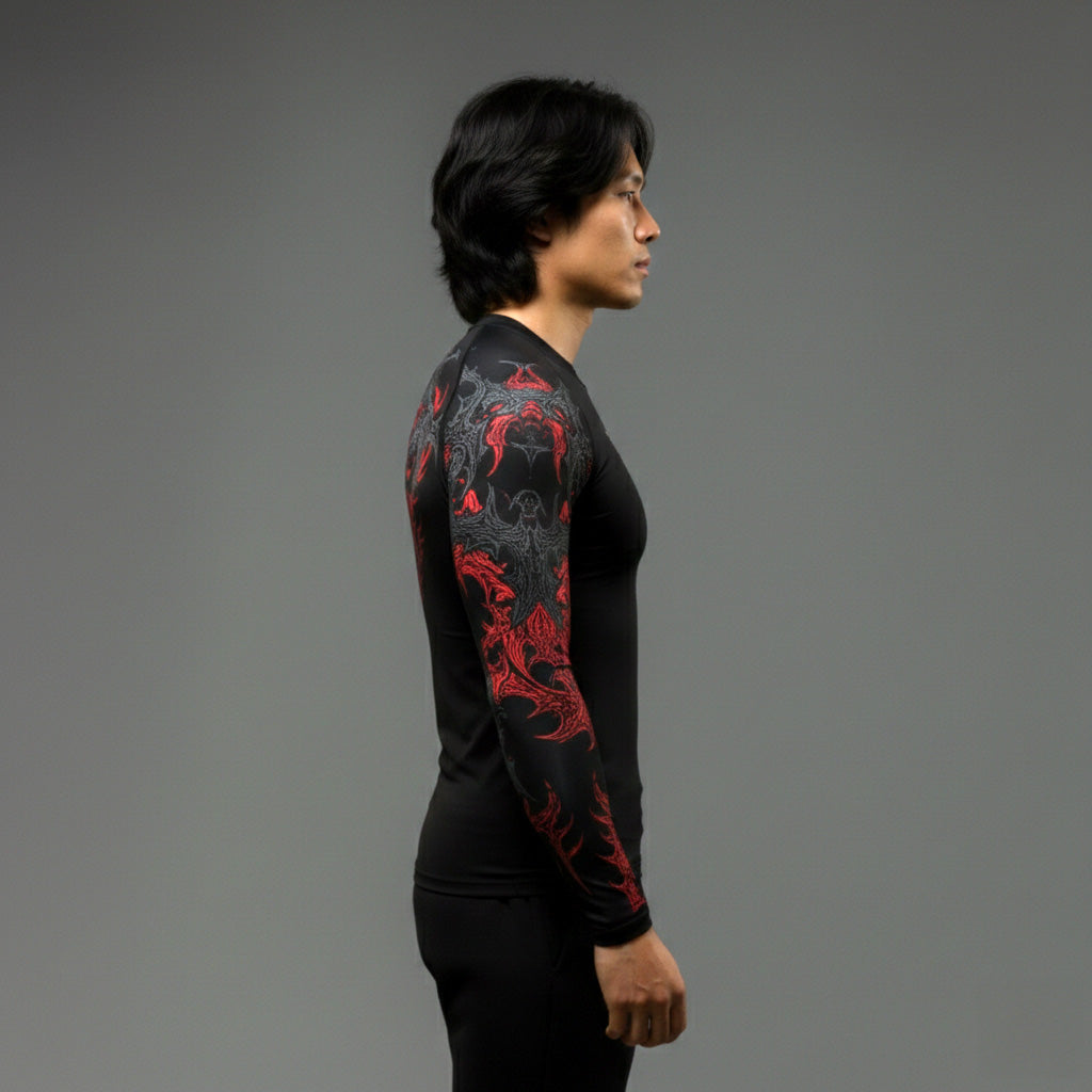 Korean Style Slim Fit Cyber Sigilism shirt - Long sleeve compression shirt