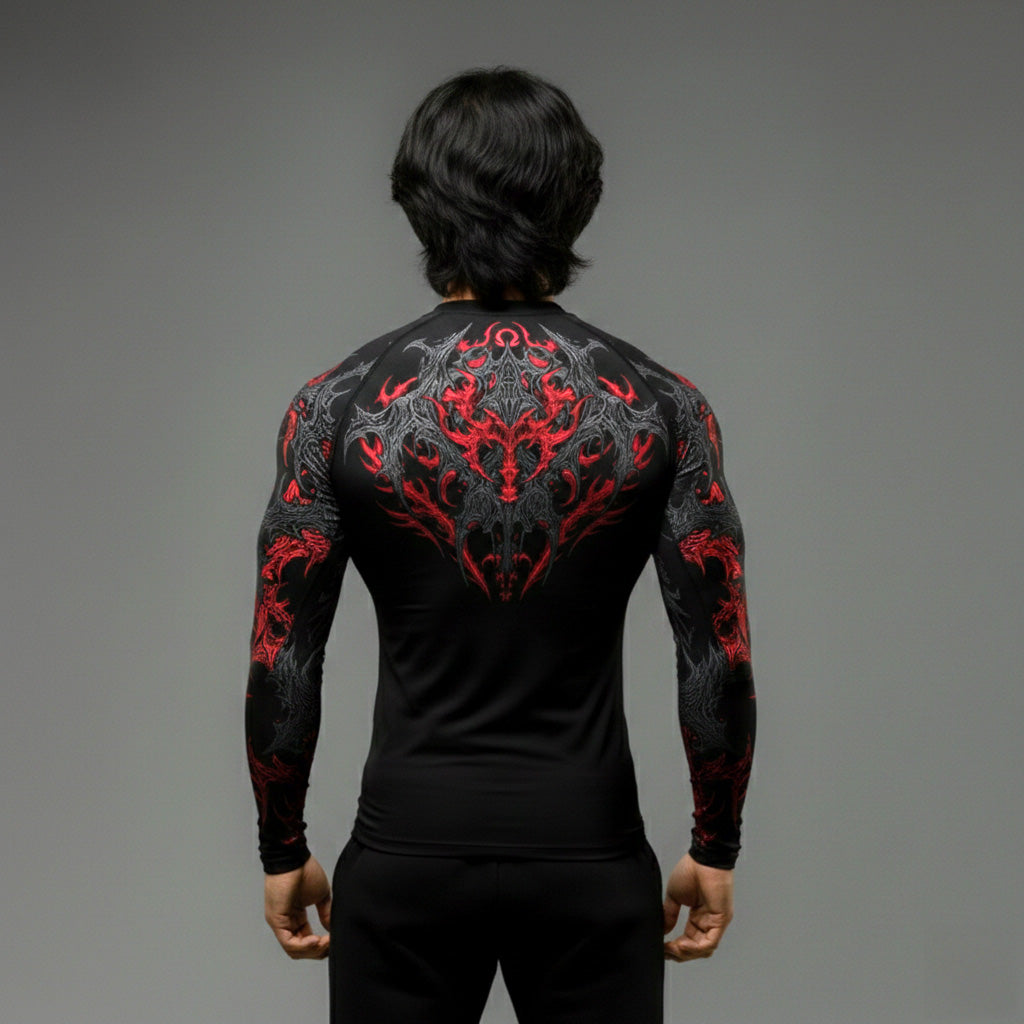 Korean Style Slim Fit Cyber Sigilism shirt - Long sleeve compression shirt