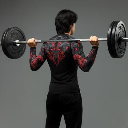 Korean Style Slim Fit Cyber Sigilism shirt - Long sleeve compression shirt