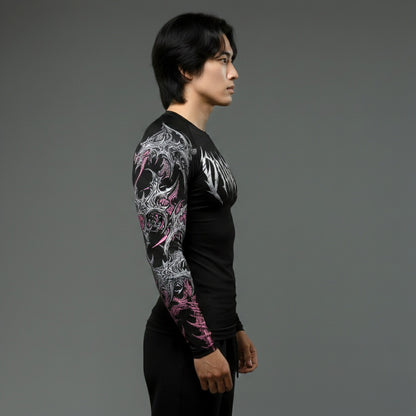 Korean Style Slim Fit Cyber Sigilism shirt - Long sleeve compression shirt
