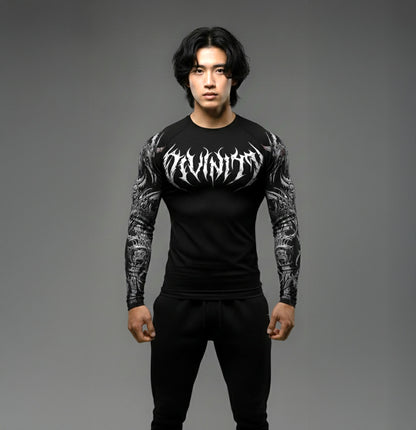 Korean Style Slim Fit Cyber Sigilism shirt - Long sleeve compression shirt