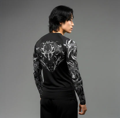 Korean Style Slim Fit Cyber Sigilism shirt - Long sleeve compression shirt