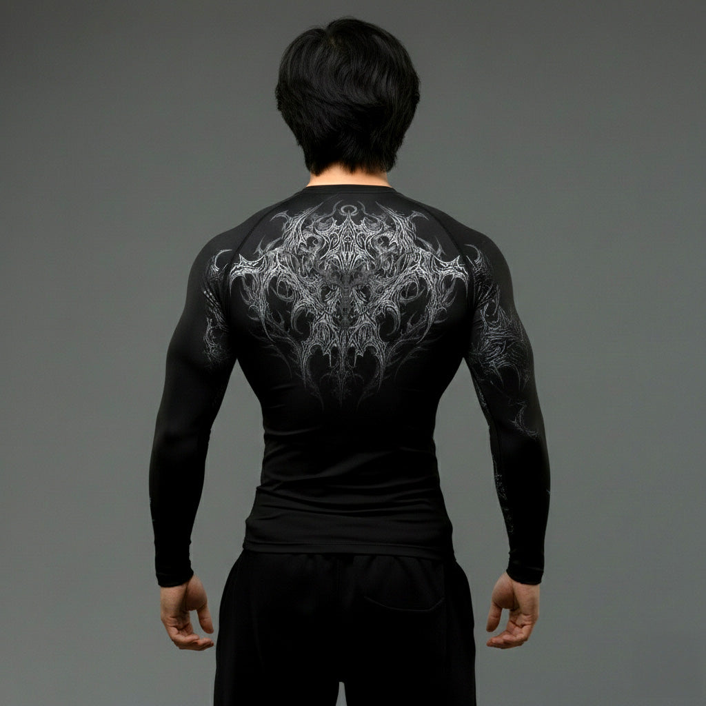 Korean Style Slim Fit Cyber Sigilism shirt - Long sleeve compression shirt